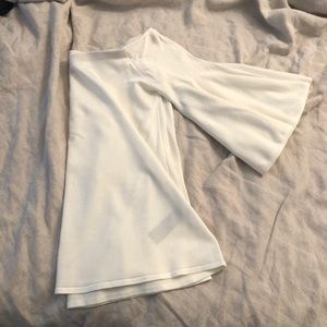 Zara cream Off shoulder bell sleeve top Small